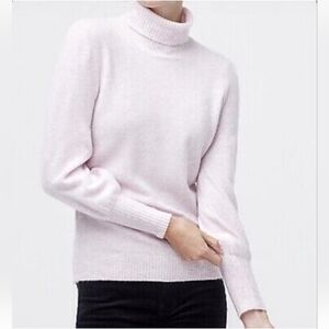 J.Crew Balloon Sleeve Heather Pink Turtleneck Sweater Large
